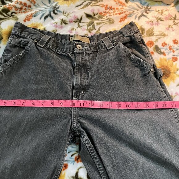 Y2K Old Navy Denim Carpenter Jeans Boys 18 Husky Cargo Faded Black - Picture 8 of 10